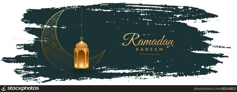 ramadan kareem banner in watercolor style design