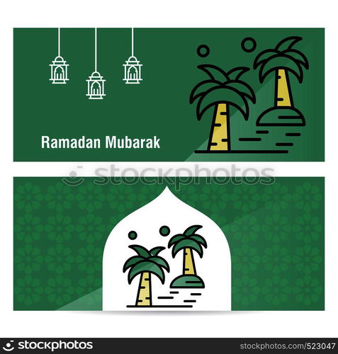 Ramadan Kareem concept banner with islamic patterns .