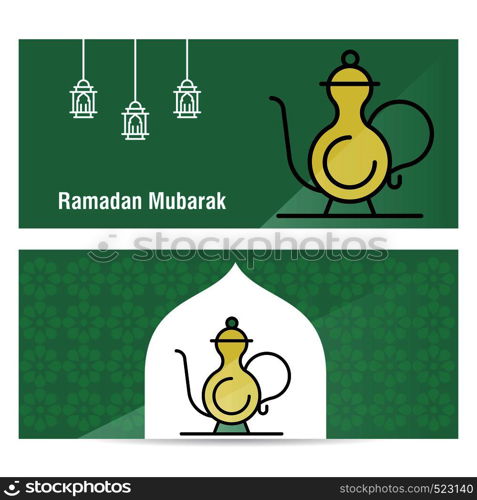 Ramadan Kareem concept banner with islamic patterns .