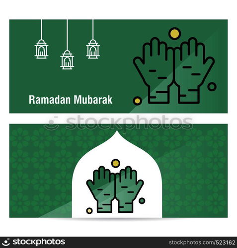 Ramadan Kareem concept banner with islamic patterns .