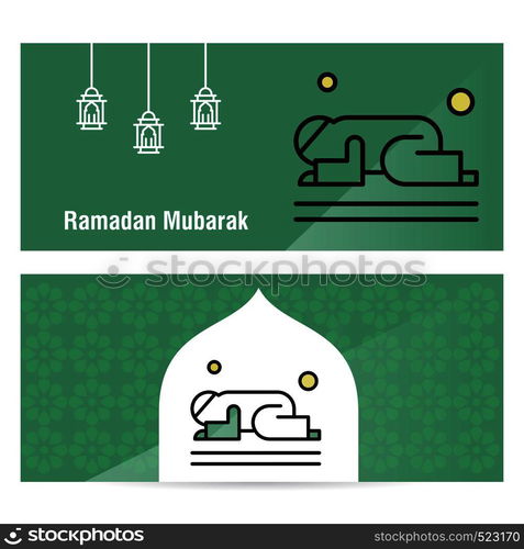 Ramadan Kareem concept banner with islamic patterns .