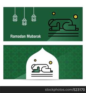 Ramadan Kareem concept banner with islamic patterns .