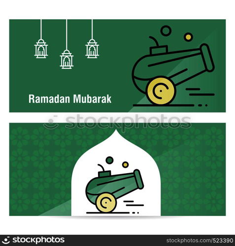 Ramadan Kareem concept banner with islamic patterns .