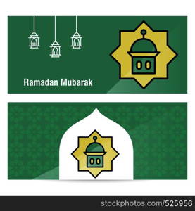 Ramadan Kareem concept banner with islamic patterns .