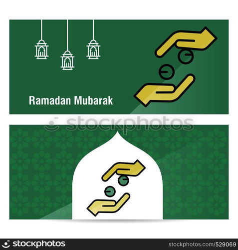 Ramadan Kareem concept banner with islamic patterns .