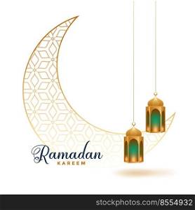 ramadan kareem decorative moon with hanging l&s design