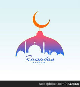 ramadan kareem design with mosque silhouette