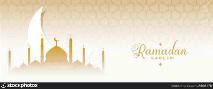 ramadan kareem eid moon and mosque islamic banner design