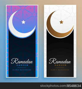 ramadan kareem eid moon islamic banners