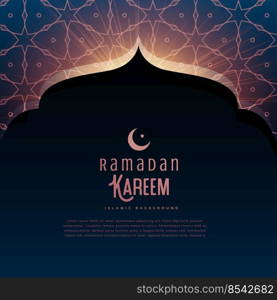 ramadan kareem festival greeting with mosque door and islamic pattern