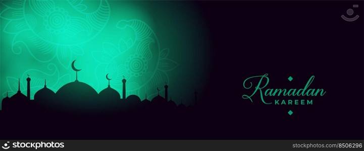 ramadan kareem glowing lights banner design