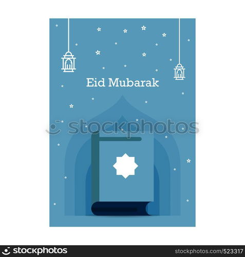 Ramadan Kareem greeting template. Arabic calligraphy and traditonal lantern for islamic greeting background.