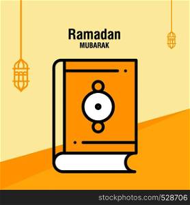Ramadan kareem greeting template islamic crescent and arabic lantern vector illustration