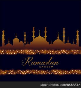 ramadan kareem islamic background with lights decoration