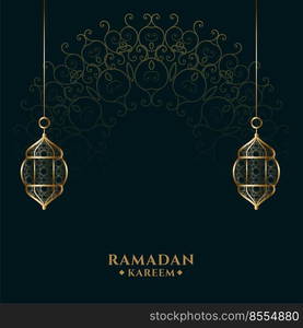 ramadan kareem islamic golden lantern background design