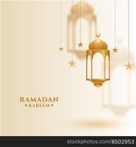 ramadan kareem islamic greeting with hanging lantern