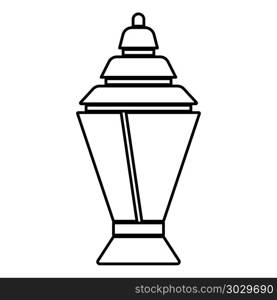 Ramadan kareem lantern or fanous icon black color vector illustration flat style outline