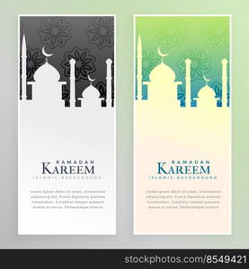 ramadan kareem mosque banners set