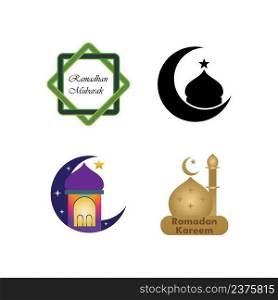 Ramadan kareem mosque logo vector illustration