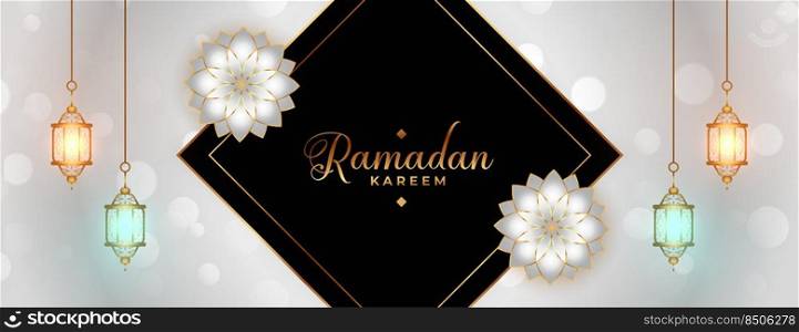 ramadan kareem or eid mubarak festival decorative banner design