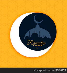 ramadan kareem poster design in flat color style