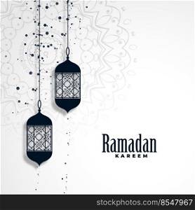 ramadan kareem season background with hanging l&s