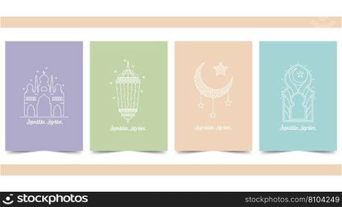 Ramadan kareem template with pastel color Vector Image