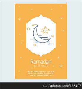 Ramadan Kareem Vector Background. calligraphy greeting card design of happy Ramadan Mubarak, Beautiful Muslim Event Eid Background Design. For web design and application interface, also useful for infographics. Vector illustration.