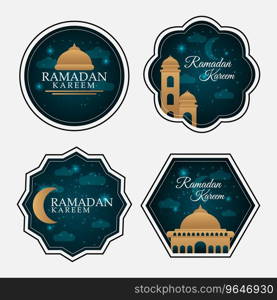 Ramadan label design collection Royalty Free Vector Image