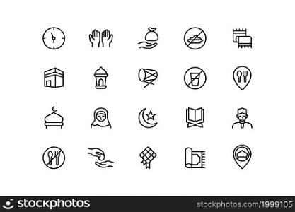 ramadan line icons
