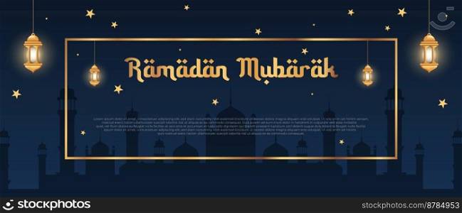 Ramadan Mubarak background design for greeting card, banner, event, or poster. Islamic background. Vector illustration