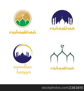 Ramadhan kareem poster banner or wallpaper flat design vector