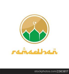 Ramadhan kareem poster banner or wallpaper flat design vector