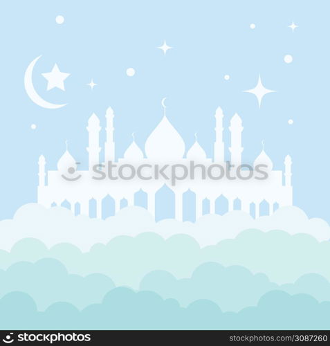 Ramadhan kareem poster banner or wallpaper flat design vector