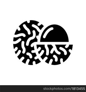 rambutans fruit glyph icon vector. rambutans fruit sign. isolated contour symbol black illustration. rambutans fruit glyph icon vector illustration