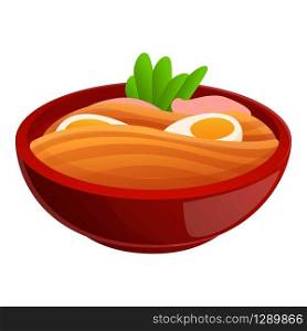 Ramen soup icon. Cartoon of ramen soup vector icon for web design isolated on white background. Ramen soup icon, cartoon style