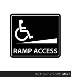 Ramp Access Icon, Access Icon , Disabled Handicap Symbol Vector Art Illustration. Ramp Access Icon, Access Icon , Disabled Handicap Symbol