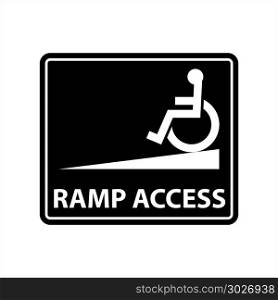 Ramp Access Icon, Access Icon , Disabled Handicap Symbol Vector Art Illustration. Ramp Access Icon, Access Icon , Disabled Handicap Symbol