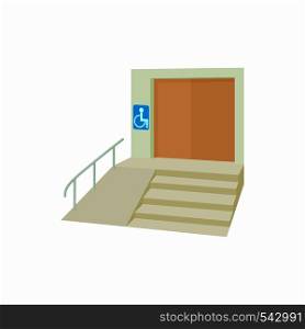 Ramp for disabled icon in cartoon style isolated on white background. Convenience for disabled symbol. Ramp for disabled icon, cartoon style