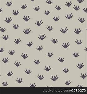 Random abstract seamless pattern with little grey foliage print. Light grey background. Simple backdrop. Decorative backdrop for fabric design, textile print, wrapping, cover. Vector illustration. Random abstract seamless pattern with little grey foliage print. Light grey background. Simple backdrop.