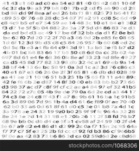 Random Hex and binary code, Isolated on white for you web, internet data background