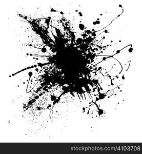 Random illustrated ink splat in black and white