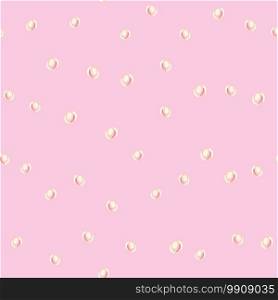 Random seamless pattern with doodle pearls silhouettes. Aqua bubbles on pink background. Decorative backdrop for wallpaper, textile, wrapping paper, fabric print. Vector illustration.. Random seamless pattern with doodle pearls silhouettes. Aqua bubbles on pink background.