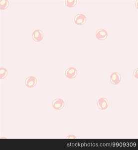 Random seamless pearls pattern with pale palette. Light pink tones aqua bubbles artwork. Simple backdrop. Decorative backdrop for wallpaper, textile, wrapping paper, fabric print. Vector illustration.. Random seamless pearls pattern with pale palette. Light pink tones aqua bubbles artwork. Simple backdrop.