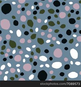 Random stones wallpaper. Pebble seamless pattern. Abstract geometric dotted texture. Vector illustration. Pebble seamless pattern. Random stones wallpaper illustration