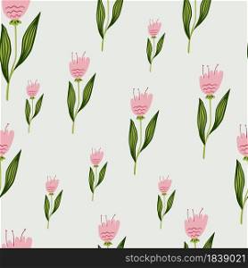 Random wildflower seamless pattern on white background. Elegant botanical design. Abstract floral ornament. Nature wallpaper. For fabric, textile print, wrapping, cover. Vector illustration. Random wildflower seamless pattern on white background. Elegant botanical design.