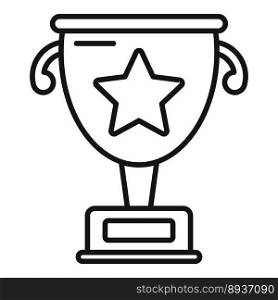 Ranking gold cup icon outline vector. Best reward. Win success. Ranking gold cup icon outline vector. Best reward
