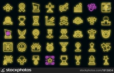 Ranking icon. Outline ranking vector icon neon color on black. Ranking icon, outline style