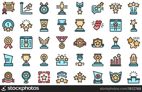 Ranking icon. Outline set of ranking vector icon thin line color flat on white. Ranking icon, outline style