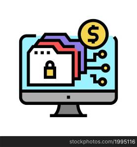 ransomware cyber crime color icon vector. ransomware cyber crime sign. isolated symbol illustration. ransomware cyber crime color icon vector illustration